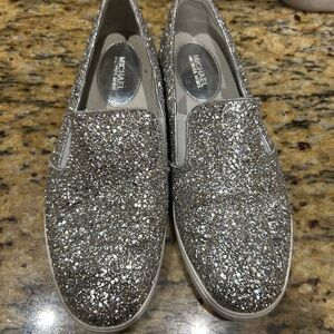 Michael Kors Silver Glitter Women's Shoes/sneakers 9